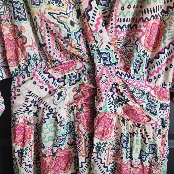 Anthropologie Maeve Multicolored Siya Kimono Dress Size 14 - Picture 4 of 15